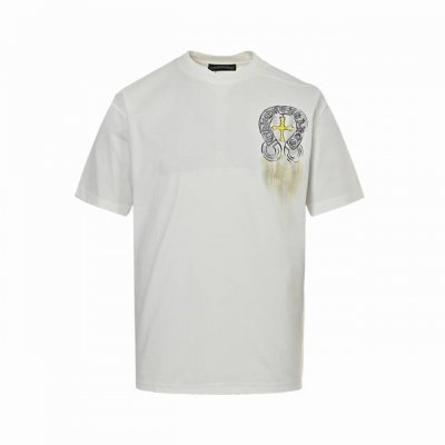Chrome Hearts 克罗心 25Ss 涂鸦梵文印花短袖 采用冰丝索罗娜面料！前后幅手绘工艺 手感非常舒服 Os落肩版型，时尚又个性，超级百搭的一款！螺纹