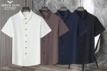 Armani阿马尼 2025春夏款专柜最新款短袖衬衫 休闲时尚衬衣 高端订制 设计前卫 胸前品牌Logo重工艺设计 高端订制欧棉面料.手感柔软.穿着舒适.专柜级