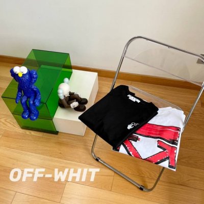 顶级版本 O32# -Off White 后背红色箭头渐变涂鸦马克笔短袖T恤 男女同款- 1：1原版开模，Zp开发，完美还原原版，大厂制作，非市面小厂出品，精细