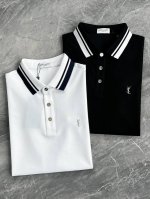 新品 高端洋行出品，2025春夏新款Sai*T Lau*Ent 刺绣标识男士商务休闲翻领Polo衫短袖T恤！经典的翻领折角下的慵懒基因.裁剪工艺从未停止.商务通