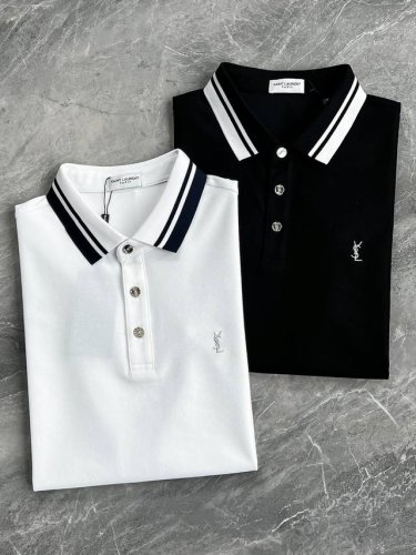 新品 高端洋行出品，2025春夏新款Sai*T Lau*Ent 刺绣标识男士商务休闲翻领Polo衫短袖T恤！经典的翻领折角下的慵懒基因.裁剪工艺从未停止.商务通