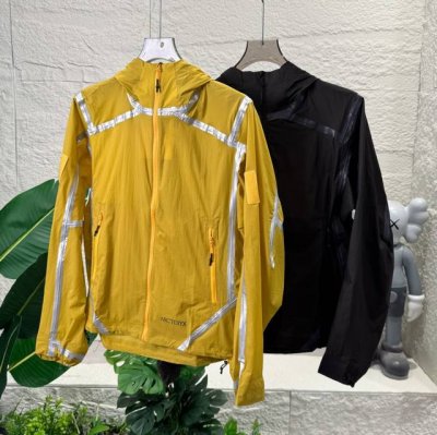 arcteryx始祖鸟 System A系列 Dro P10 Moroz Shell Jacket Logo风壳印花连帽全压胶夹克防晒服外套 高质量全压胶明胶皮