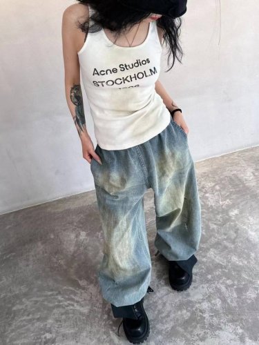 acn* 2025早春新款背心 做旧洗水工艺 超级显瘦 黑色白色 Sml