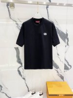 Gucci 古驰 320克圆领短袖T恤 双G小标前后刺绣字母Logo设计工艺 官方同步 1:1原版开模 时尚个性 百搭潮流 纯原品质 原版洗水面料 吊牌 领标