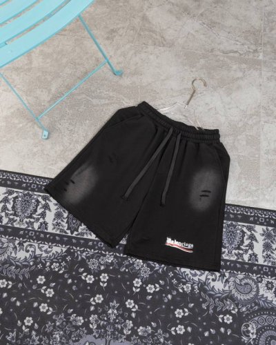 款M261 巴黎可乐短裤 巴黎世家Balenciaga24Ss夏季新款 溶解可乐印花短裤 纯棉毛圈面料 潮流感十足 Os版型 尺码：S-Xl S：腰围76 臀围