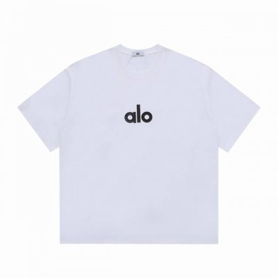 alo字母前后印花工艺 270克棉质圆领短袖T恤 黑白两色 尺码S.M.L.Xl