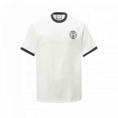 9012# Gucci 2025新款官网同款拼色Logo字母刺绣图案 面料- 采用270克双股精梳棉面料.索罗纳螺纹定织定染 工艺- 田岛绣花机绣绘制 工艺不用