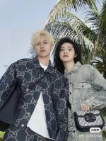 p200 款号：Hmy75# gucci古驰双G提花牛仔夹克外套 整体衣服设计感十足 经典满印双G字母Logo无论是看起来还是穿起来都是很高级 完全百搭任何人