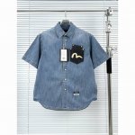 福神金M牛仔衬衫 水洗蓝 M-L-Xl-Xxl Evisu福神 2025年春季新品男士大M印花短袖衬衫 2Eshtm5Di1199Rxdn 艺术感炸裂！大M印花