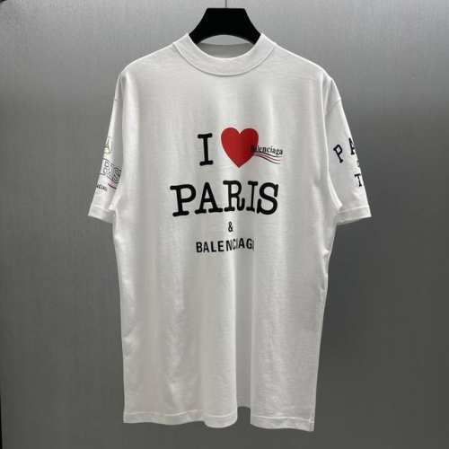 巴黎 25 前后左右袖ilove paris艺术印花短袖t恤 Size: S-XL 面料采用巴黎2p定织定染全棉双纱。克重260克，布面千净．布纹清晰，柔软舒适