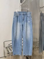 实拍图 最新Aw 25New 腰围头松紧可调节印花牛仔裤 尺码：Sml P400