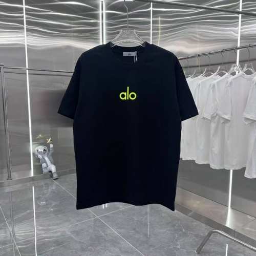 Alo 2025春夏新款 圆领短袖T恤 发泡 男女同款宽松版 S M L Xl Xxl 五个码 黑色 白色 灰色 粉色