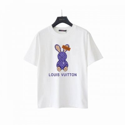 实拍细节图 +尺码表 Louis Vuitton 路易威登 紫色小兔公仔Logo印花短袖 定制260克同缸染面料 手感非常舒服 春夏最新砖柜同步 时尚又个性 超