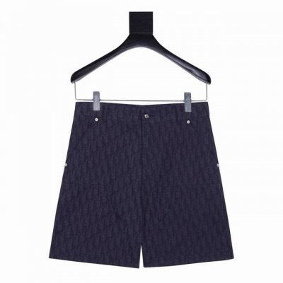 款号Y745 Dior 迪奥 藏蓝提花牛仔短裤 对版色定纱、通体拔染工艺、定位剪裁、对花缝纫、五金配件点缀、辅料配套！全件采用100%定染纯棉材质牛仔布精心制作
