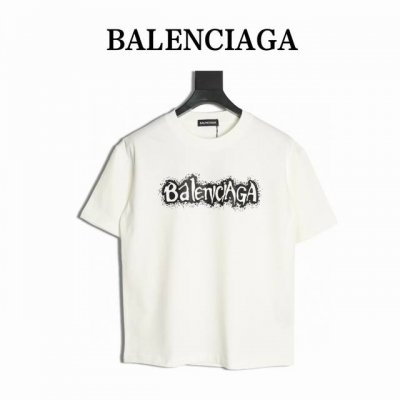 balenciaga 巴黎世家 25Ss 阴影字母短袖T恤 面料采用定制240G 26支特滑双股精棉平纹高密无尘全棉布料。前幅高密度加厚，走线平整，代工品质，全