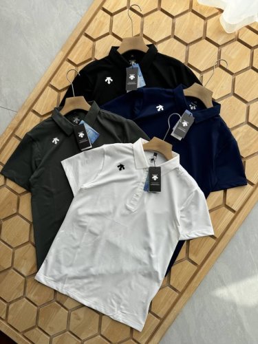 4色冰感冰离子珠地polo Descentegolf迪桑特高尔夫Field短袖T恤X-Cot防晒接触凉感商务吸湿速干抗菌凉感polo衫！ 超细密双纱凉感速干珠地