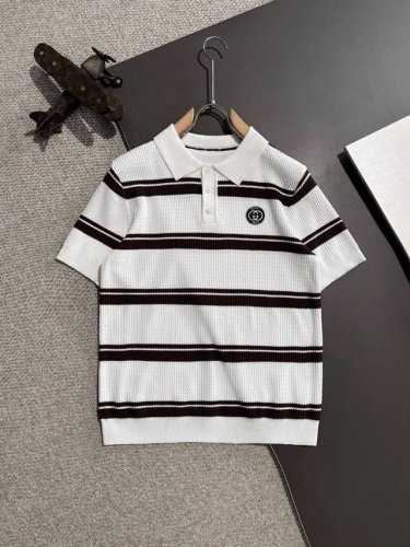 隔天出货 高品质 Gucci 2025春夏新款男款翻领短袖T恤 精梳棉质纱线针织纺棉布面料制作，纯棉的高克重特殊纱，掂起来手感份量十足，上身也比普通T更加有质感