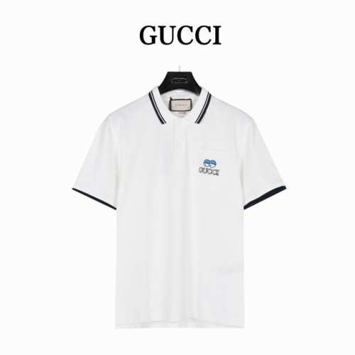 Gucci 古驰Ss Get Lt 胶囊系列 胸前口袋眼睛刺绣polo短袖 Get Lt 胶囊系列 胸前口袋刺绣polo衫 采用哑光线进口绣花机器 ，原版一致定