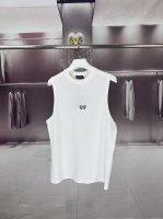 balg*巴黎世家 2025夏季新款 麦穗双B字母小标Logo刺绣坎肩背心 运动健身 简约风 走秀款 圆领无袖T恤衫 宽松版型 男女同款 上身效果很赞 透气 颜