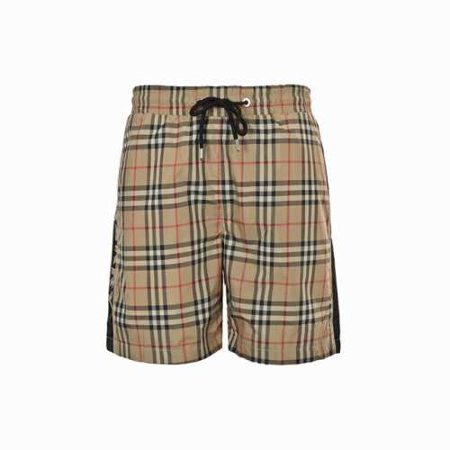 burberry 巴宝莉 25Ss 侧边字母格纹沙滩短裤 面料原版定制 功能性斜纹面料 成衣百分百定位对条对格 非常耗时废料 密度手感和原版达到一致 松紧腰搭配
