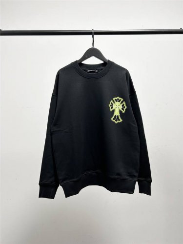 170 高版本，质量很好！Chrome Hearts克罗心胸前十字印花圆领卫衣！全身采用印花工艺，面料采用480克毛圈面料！尺码偏大！最大Xxl穿到220斤左右
