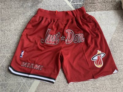 90 款号K30 顶级刺绣版本 实拍图 Just Don Nba Miami Heat Team Shorts 贾斯顿 Nba 迈阿密热火队 刺绣球裤 篮球短裤