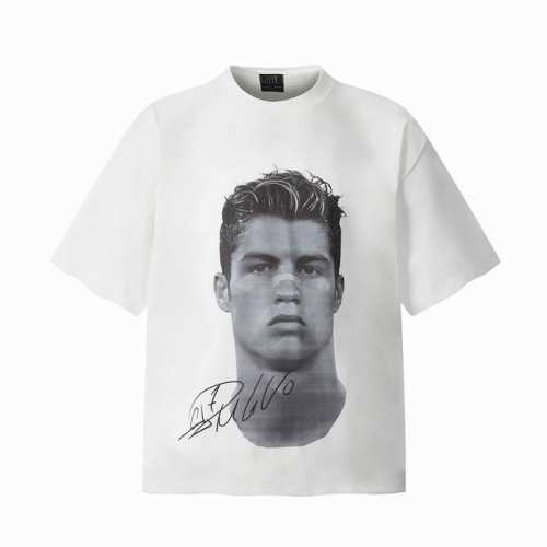 Vt9179 足球巨星C罗克里斯蒂亚诺 罗纳尔多 Cristiano Ronaldo Big Face人像复古短袖T恤 小领口设计 白墨数码直喷印花 高街复古重