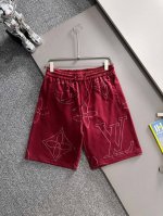套装款！Lv 驴家 2025新款 轻奢主义 植绒四叶草Logo 男女日常通勤 穿搭必备 休闲短裤 定制毛圈面料 植绒工艺 腰标吊牌洗水唛三标齐全 颜色：红色 码