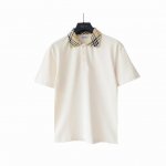 尺码表+实拍细节图 Burberry 巴宝莉 定制拼色扁机领休闲Polo衫 男女同款 定制珠地面料 领标吊牌主唛三标齐全 颜色：卡其色黑色Kq89 尺码：S M