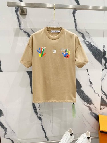 Off-White 260克圆领短袖T恤 七彩魔术手掌印花Of字母Logo 官方同步 高版本 高品质 时尚个性 百搭潮流 纯原品质 原版面料 吊牌 领标 水洗麦
