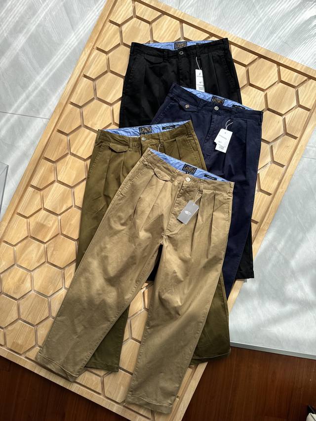180拿货 日线Beams Plus 24Ss日系双褶锥形裤九分裤潮牌宽松休闲裤水洗男长裤 百搭神裤，入选Beams 100大神级单品排行榜！日本制，经典定番跟