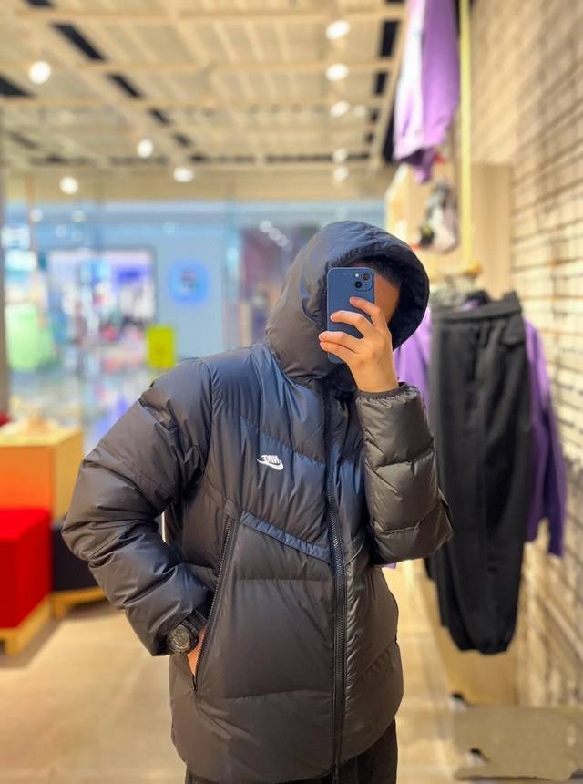 上身咨询图490 耐克Nike As 经典款顶级90绒 短款连帽羽绒服外套夹克