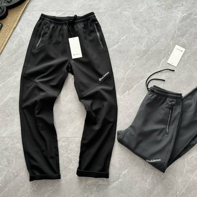 发150属于Lululemon的盛宴福利开始啦！秋冬必入爆款秒杀！！！ 露露Lulu男士复合抓绒夜光修身直筒小脚软壳休闲冲锋裤 运动，休闲，加绒软壳裤，弹力腰设