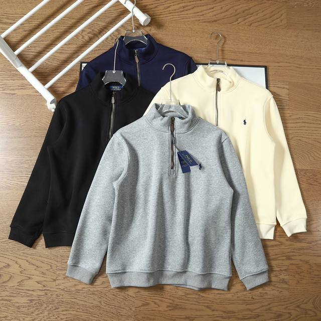 160 拉夫劳伦Ralph Lauren保罗Polo小马标半拉链套头高领长袖针织卫衣 男女同款，情侣穿搭 秋季新款半拉链卫衣来喽！今年真的超流行这种卫衣，比连帽