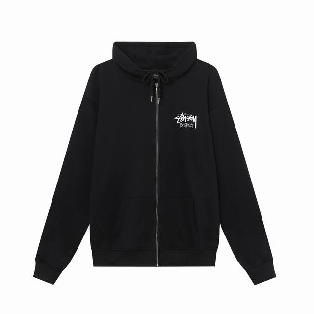 140 Stussy 斯图西 城市系列 北京限定 背面印花男女拉链连帽外套 不起球不掉色 大毛圈落肩版型 二本针加持 拒绝变形 Stussy经典图案 进口印花