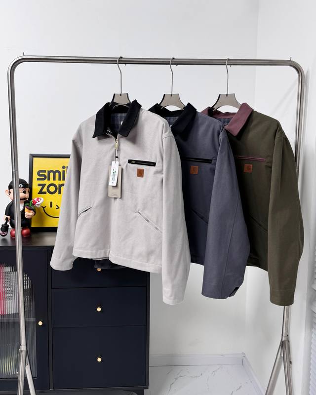 230 Carhartt-卡哈特J97 Vintage 水洗做旧重工底特律夹克 古着工装帆布外套 多口袋 拉链翻领工装外套 今年最火单品 来自博主口口桑的上身穿
