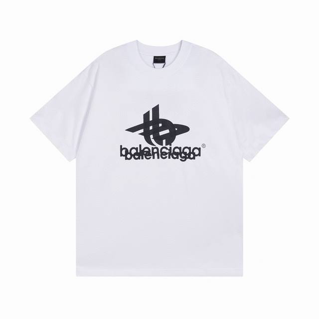 100 Balenciaga 巴黎世家2025 Ss 幻影双Logo经典图案印花短袖T恤 本市场No.1的质量 真正天花板品质 全部原版开发注意细节图 避免被盗