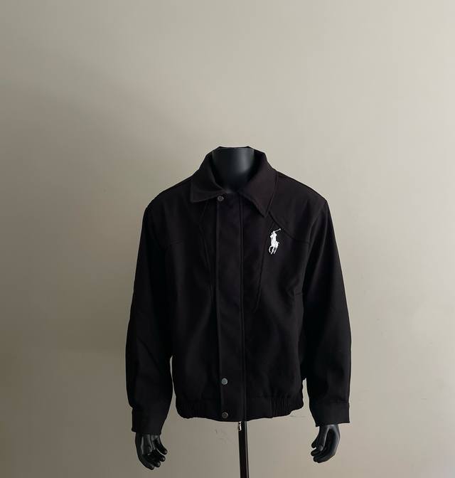 170 Ralph Lauren 拉夫劳伦毛呢贴布绣夹克外套 经典的版型设计，复古外套 纽扣式领袢，胸前小马标刺绣标志 弹性袖口松紧带下摆领拉链防风设计休闲风格