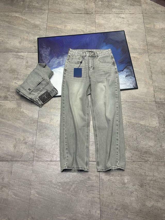 190 春夏季新款Louis Vuitton Lv路易威登男士直筒牛仔裤 最新款原单爆款牛仔裤 超级定制款 原版五金 超级重工工艺 版型超赞，丹宁牛仔裤，高级弹