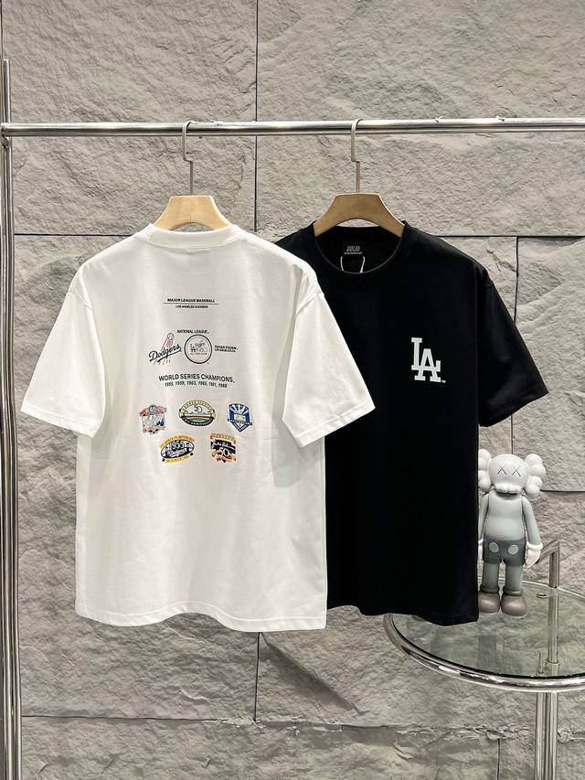 Dt110 Mlb 带Nfc芯片识别高版本 高版本带芯片Mlb夏季新花印花休闲宽松情侣款 短袖T恤Dt878 细节:版本一比一复刻，吊牌 领标 水洗。 面料：采