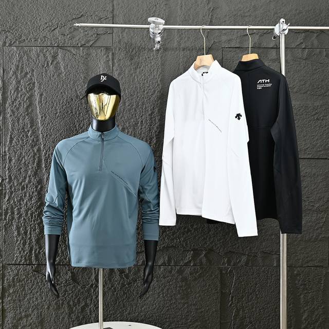 200 Descente 迪桑特2025春季新款半拉链立领休闲通勤打底衫长袖！ 三色齐发，高品质面料和独特设计绝对不会让你失望！ 很大气简约的一个款式，真的很好