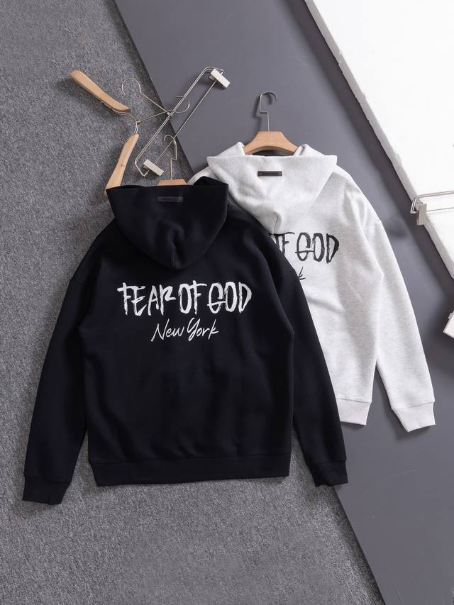 200 复线纽约限定涂鸦字母连帽卫衣 Fog Fe Fear Of Gog Fog复线Essentials 手绘硅胶印花连帽卫衣 Fog复线Essentials