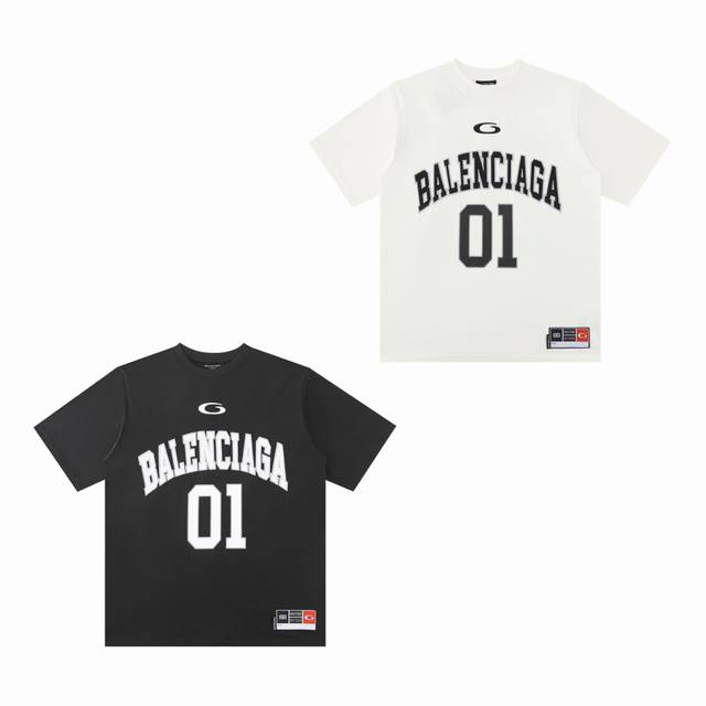 160 原单品质 最最最新款25春夏 Balenciaga巴黎世家 Basketball 系列 01号球衣短袖T恤 男女同款 原样购入开发 面料订制染色 做水洗