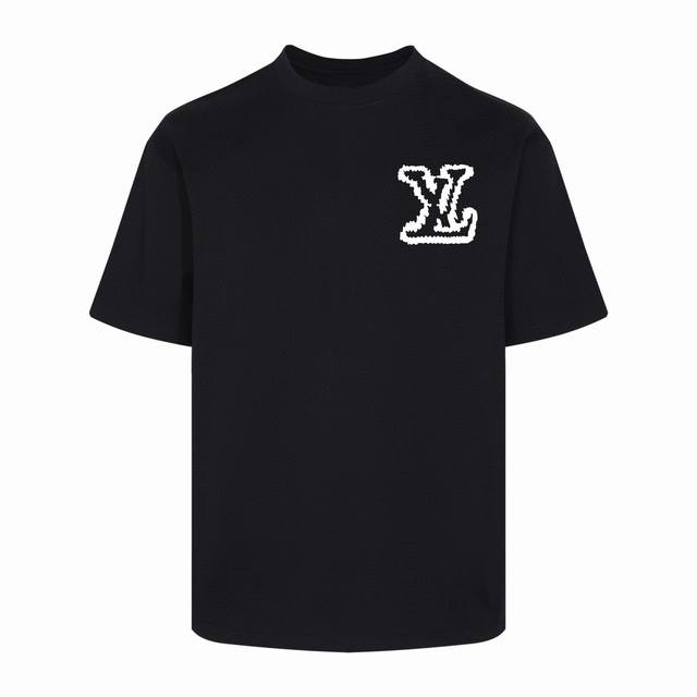 110 顶级最高版本 Lv路易威登Louis Vuitton 驴家1V 经典大标发泡Logo图案圆领半袖T恤短袖 男女同款 情侣款 宽松版型 最高版本 原版面料