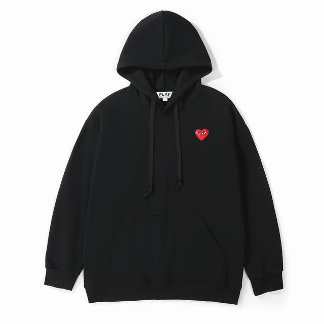 供150 Cdg Play川久保玲经典款爱心刺绣毛圈连帽卫衣 定制主标 辅料 水洗齐全 品牌精密刺绣标 原版宽松版型 四季百搭款 甄选380克纯棉毛圈面料 质感