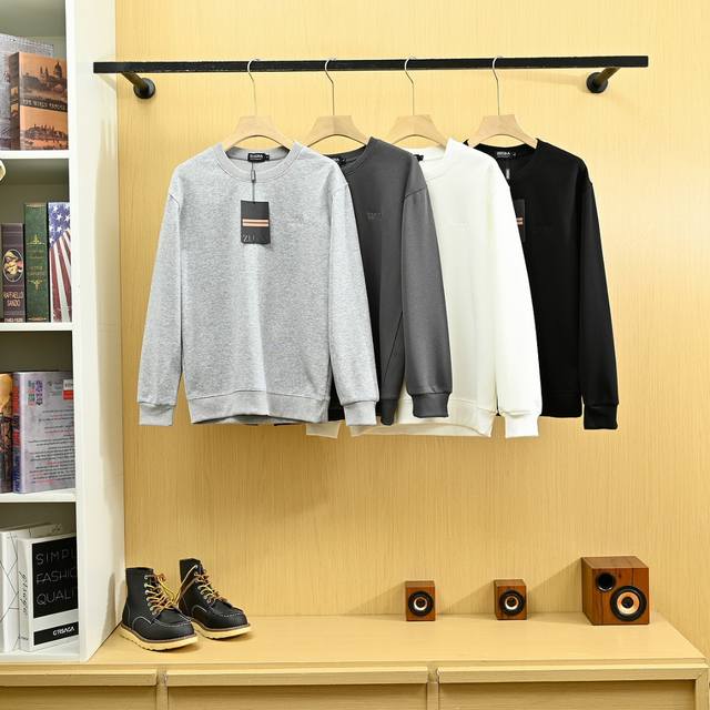 上新， P120 款号2577 Zegna 杰尼亚25春季新款刺绣运动休闲圆领长袖卫衣！ 面料采用100%纯棉材质，圆领设计长袖卫衣，经典版型设计，胸前经典字母