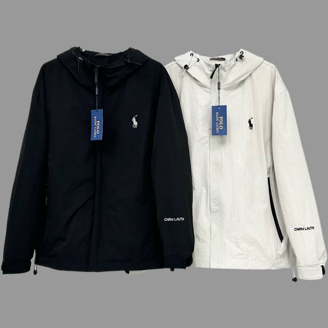 160 Ralph Lauren拉夫劳伦刺绣小马标连帽拉链外套夹克休闲风衣防水硬壳冲锋衣，男女情侣同款，简单好看，面料柔软舒适，穿在身上非常舒适轻薄 原版复刻