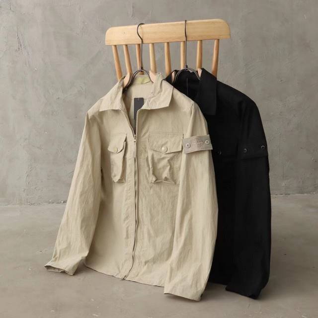 150 Stone Islands石头岛Islands侧徽章幽灵衬衫拉链外套夹克多口袋冲锋衣 # 代购2000+购入 原版开发 1:1复刻 -二维码信息贴纸解析