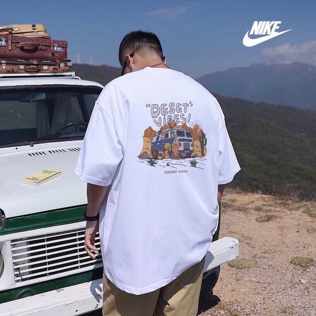 80 260G重磅纯棉 Nike 耐克 熊熊沙漠旅行巴士 复古Vintage 宽松休闲 短袖T恤 男女同款 情侣款 面料工艺： 1.260G重磅纯棉，100%棉