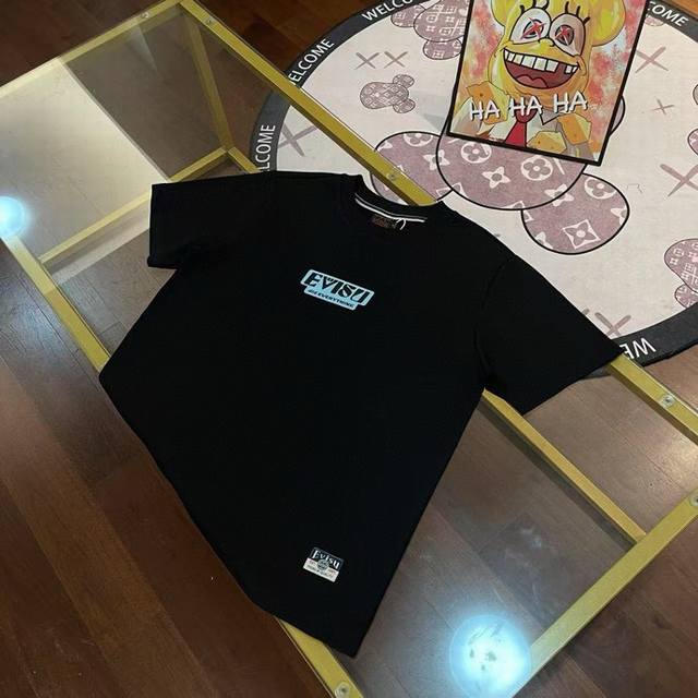 100 Evisu福神2025新款男士字母海鸥短袖 颜色：白 尺码：S-Xxl S码 肩宽44 胸围96 衣长68 适合身材100-120斤 M码 肩宽46 胸